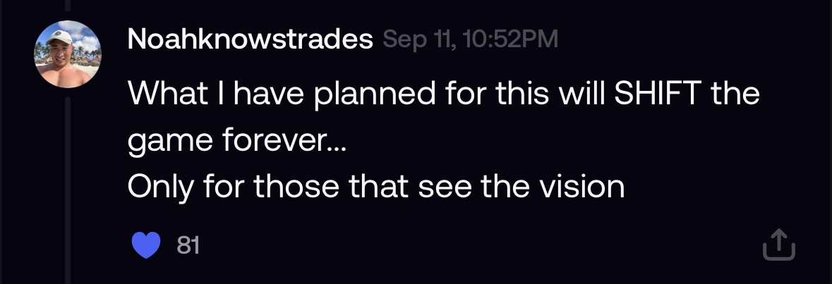 Tendies developer statement about the project vision